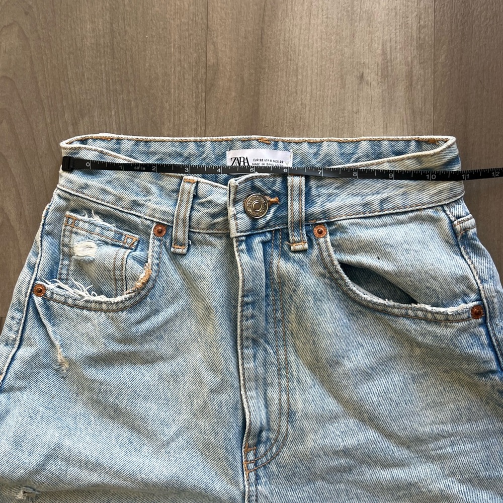 Zara Light Blue Distressed Women's Jeans 0 - Picture 10 of 10